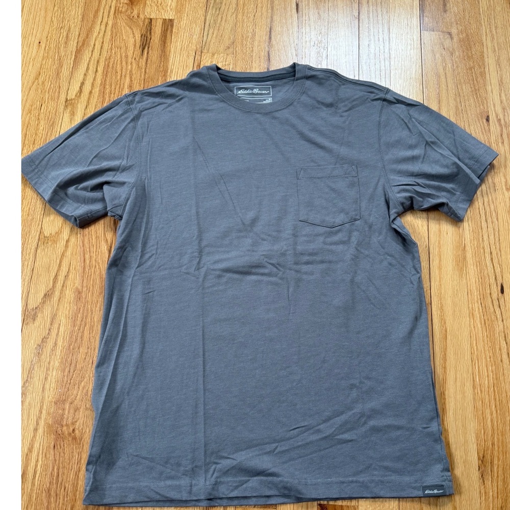 Eddie Bauer Mens Legendwash Short Sleeve Pocket T-Shirt Gray Medium